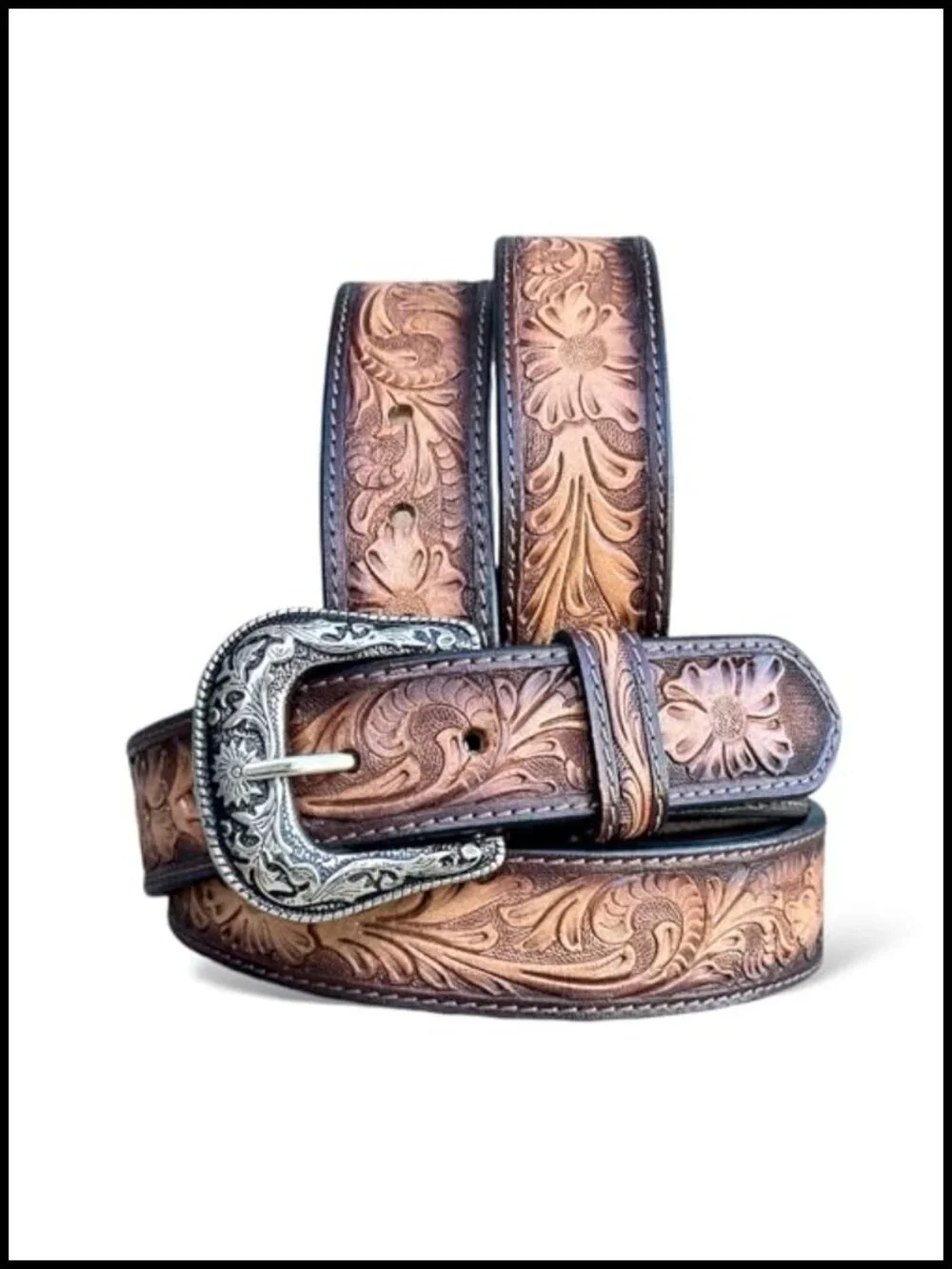 Full Grain Leather Western Belt 1.5